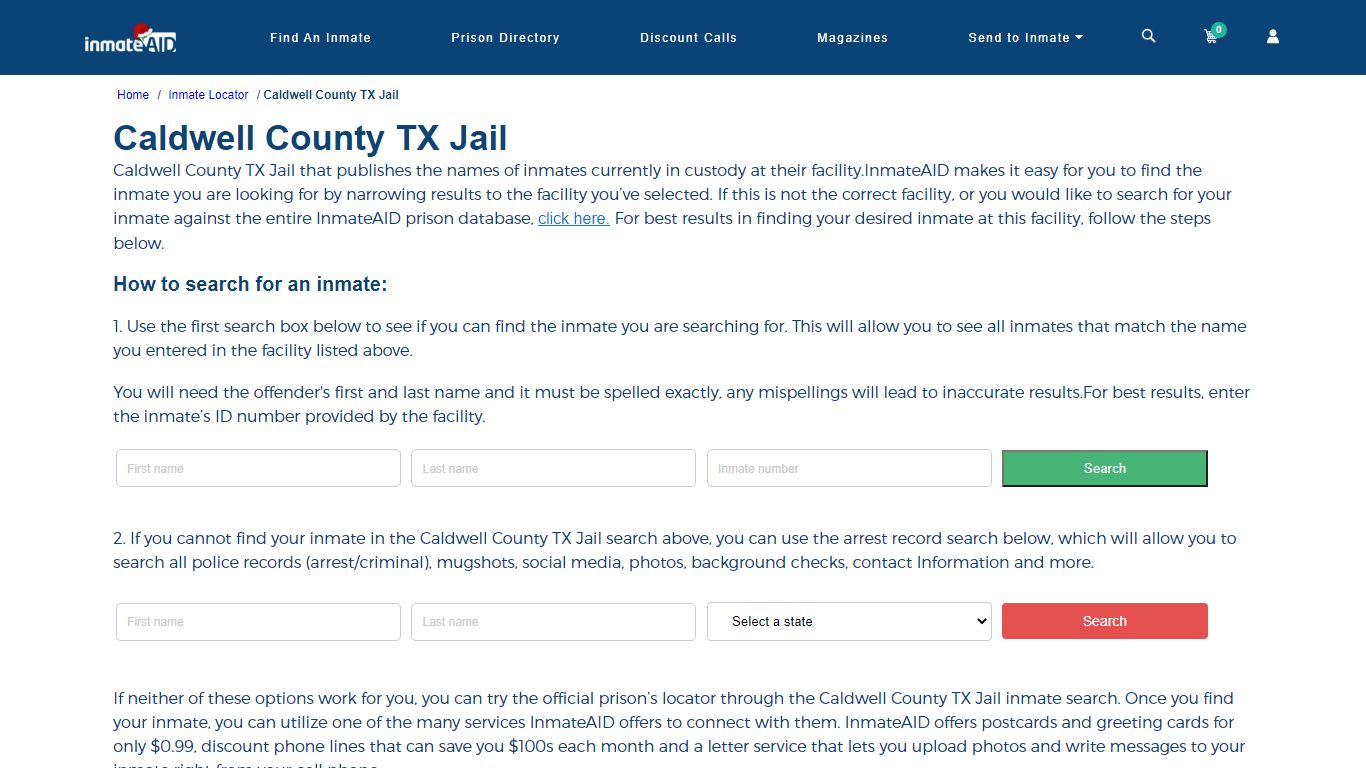 Caldwell County TX Jail - InmateAid