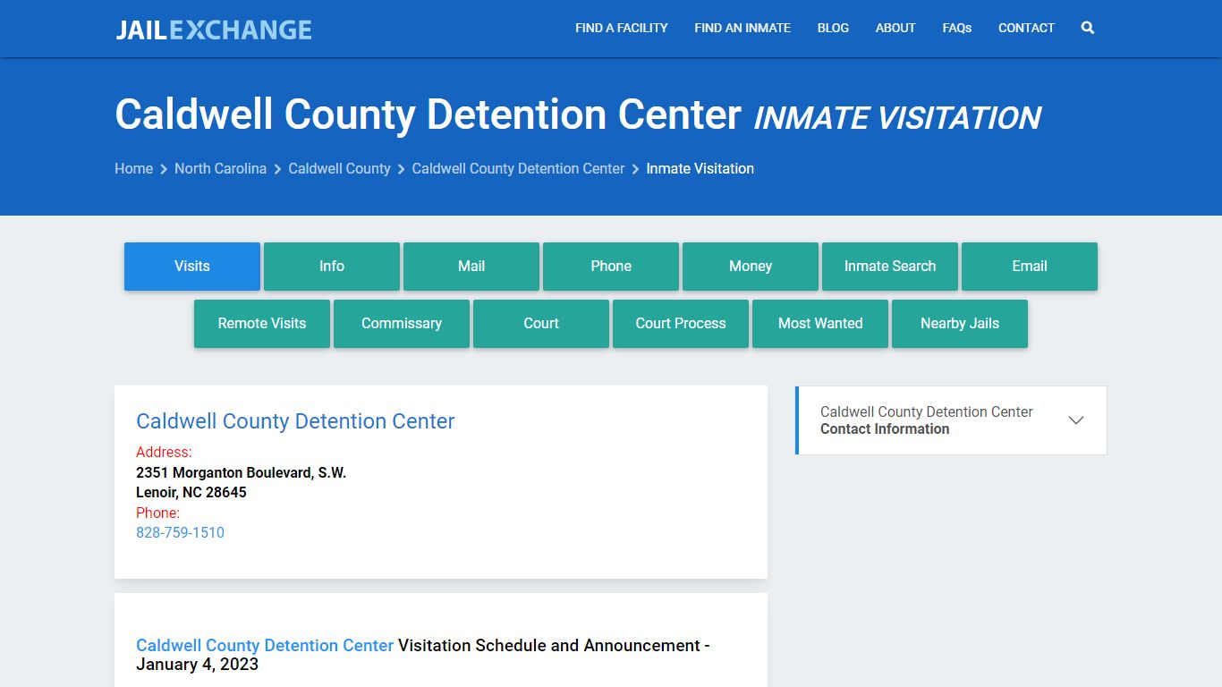 Inmate Visitation - Caldwell County Detention Center, NC - Jail Exchange